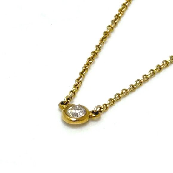 TIFFANY&Co. K18YG 1P Diamond By the Yard Elsa Peretti Accessory Jewelry Necklace - Picture 7 of 9